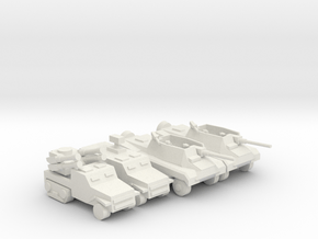 [5] Wheeled Tank Destroyer Platoon w/ SPAA in White Natural Versatile Plastic