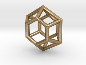 Hexagonal Diamond Pendant in Polished Gold Steel
