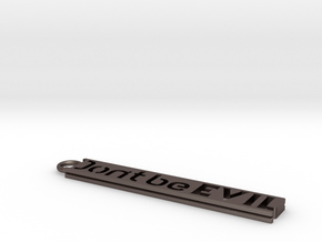 Don't be Evil Simple Keychain in Polished Bronzed Silver Steel