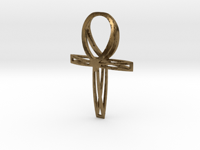 Double Ankh Pendant in Natural Bronze