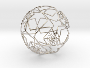 iFTBL Xmas Frozen Stars Ball - Ornament 60mm in Rhodium Plated Brass