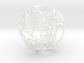 iFTBL Xmas Frozen Stars Ball - Ornament 60mm in White Processed Versatile Plastic