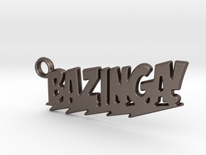 Bazinga Keychain in Polished Bronzed Silver Steel