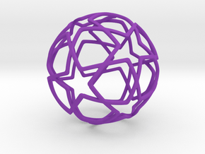 iFTBL Ornament / Star Ball - 40 mm in Purple Processed Versatile Plastic