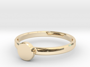 Custom Initial circle ring size 4.7 in 14K Yellow Gold