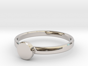 Custom Initial circle ring size 4.7 in Platinum