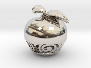 Pocket Art Apple in Rhodium Plated Brass