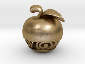 Pocket Art Apple in Polished Gold Steel