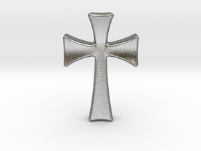 Germanic Cross Pendant, 45mm Tall in Natural Silver