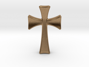 Germanic Cross Pendant, 45mm Tall in Natural Brass