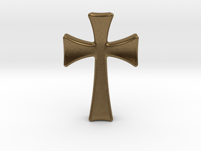 Germanic Cross Pendant, 45mm Tall in Natural Bronze