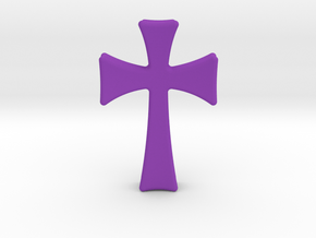 Germanic Cross Pendant, 45mm Tall in Purple Processed Versatile Plastic