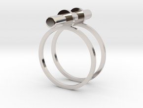 Cerc - Size 6 US in Rhodium Plated Brass