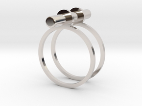 Cerc - Size 8 US in Rhodium Plated Brass