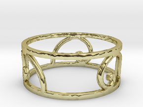 Golden Spiral Ring Size 7 (3 normal spirals) in 18k Gold Plated Brass