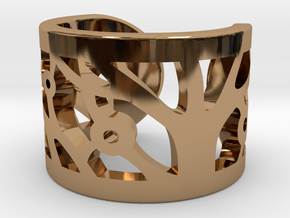 Tree of Life Ring in Polished Brass