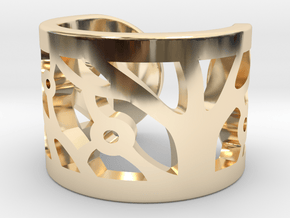 Tree of Life Ring in 14k Gold Plated Brass