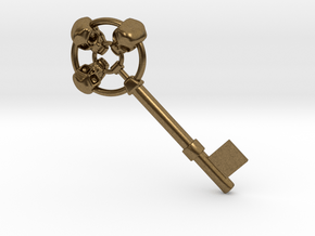 Three skulls key in Natural Bronze