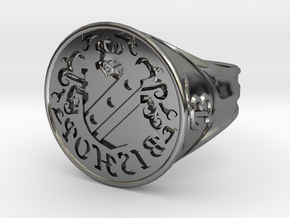 Bishop Family Signet Ring Size 12.5 in Fine Detail Polished Silver