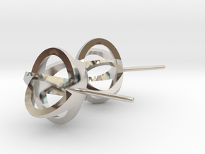 3D STAR GLITZ STUD EARRINGS in Rhodium Plated Brass