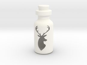 Small Bottle (deer Head) in White Processed Versatile Plastic