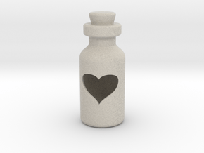 Small Bottle (heart) in Natural Sandstone