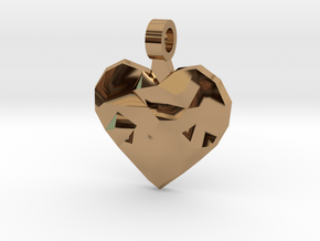Heart of Polys pendant in Polished Brass