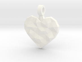 Heart of Polys pendant in White Processed Versatile Plastic