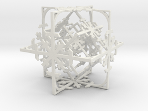 Snowflake Cube (Christmas Tree bauble?) in White Natural Versatile Plastic