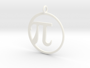 Pi Pendant in White Processed Versatile Plastic