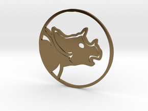 Triceratops Coin in Polished Bronze