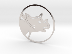 Triceratops Coin in Rhodium Plated Brass