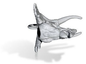 Triceratops Head Pendant - 25mm in Tan Fine Detail Plastic