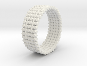 OCTAHEDRON Ring Nº13 in White Natural Versatile Plastic