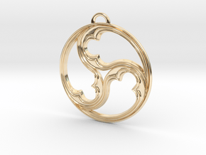 Triskele with rims in 14k Gold Plated Brass