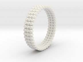OCTAHEDRON Ring Nº12 in White Natural Versatile Plastic
