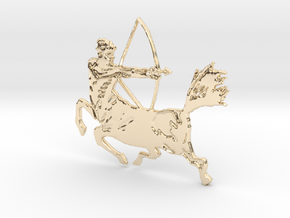 Centaur with bow in 14k Gold Plated Brass