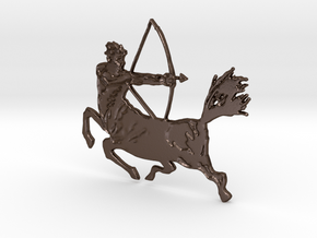 Centaur with bow in Polished Bronze Steel