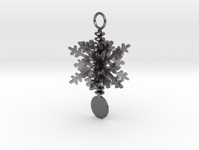 Snowflake Ornament in Polished Nickel Steel