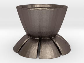 PPot 40 Base  in Polished Bronzed Silver Steel