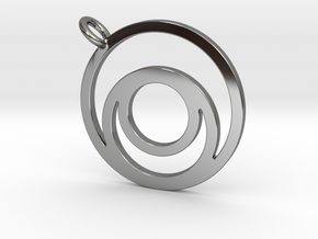 Nested Circles Pendant in Fine Detail Polished Silver