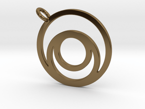 Nested Circles Pendant in Polished Bronze