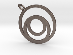 Nested Circles Pendant in Polished Bronzed Silver Steel