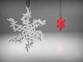Snowflake Ornament in White Processed Versatile Plastic