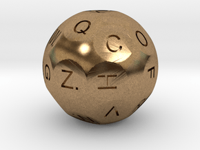 D26 Alphabetical Sphere Dice for Impact! Miniature in Natural Brass