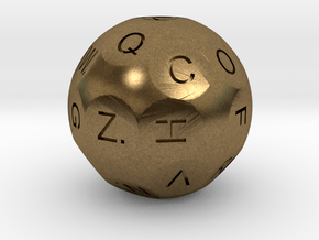 D26 Alphabetical Sphere Dice for Impact! Miniature in Natural Bronze