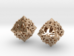 {pendants} Dice earrings in 14k Rose Gold Plated Brass