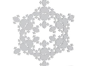 Snowflake Fractal 1 Customizable in Tan Fine Detail Plastic