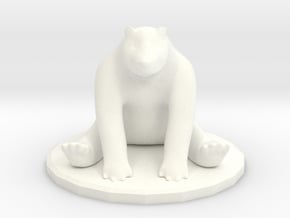 Sitting Bear Miniature  in White Processed Versatile Plastic