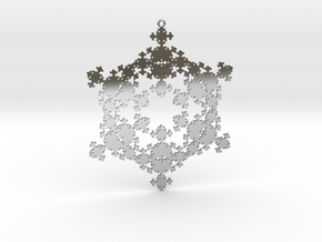 Snowflake Fractal 1 Customizable in Fine Detail Polished Silver